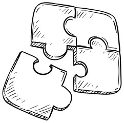 puzzle handdrawn illustration