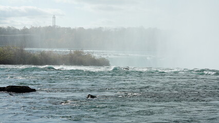 The beautiful Niagara waterfall landscape in autumn