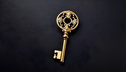 The image of a gold key is often associated with wealth, power, and access. The floral design on the key could be seen as a symbol of beauty, nature, or fertility.