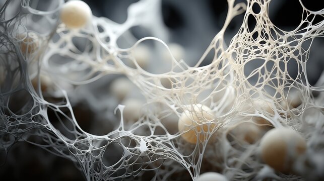 A network of a fungal enveloped everything around, a dangerous mold bacterium under a microscope