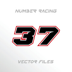 Racing Sport Number 37 Design Vector Template