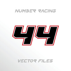 Obraz premium Racing Sport Number 44 Design Vector Template