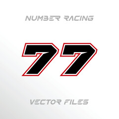 Racing Sport Number 77 Design Vector Template