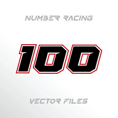 Racing Sport Number 100 Design Vector Template