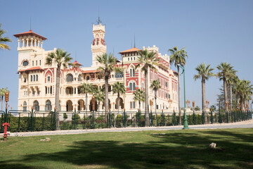 Fototapeta na wymiar View of the Montaza Palace in Alexandria, Egypt