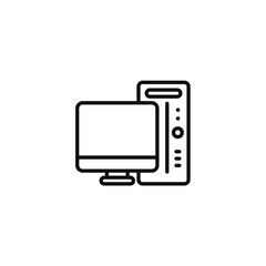 Computer line icon isolated on transparent background