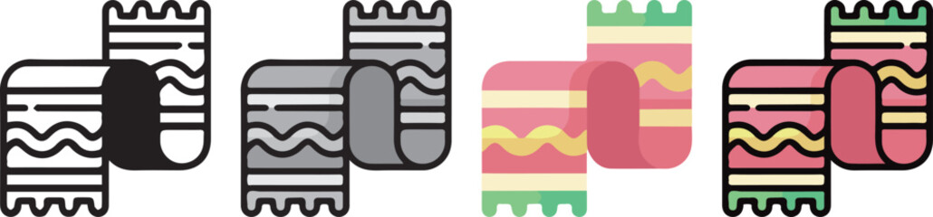 cute christmas icon with 4 different styles.