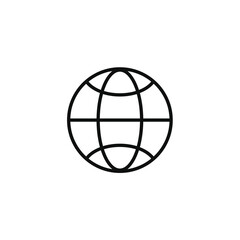 Internet line icon isolated on transparent background. Globe icon