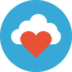 heart with clouds, cloud computing symbols icon, cloud computing icon png, cloud icon vector.