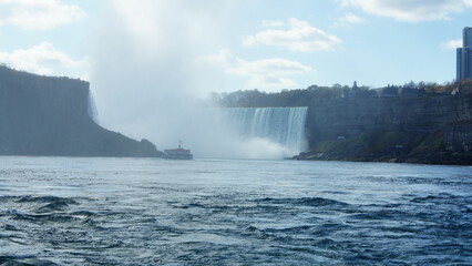 The beautiful Niagara waterfall landscape in autumn
