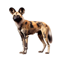 African wild dog isolated on transparent background