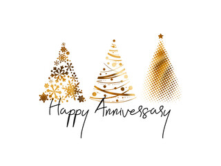 Happy Anniversary writing, golden, cheerfull, invitation card, celebration banner, new year party invitation,new year celebration