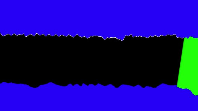 scrap of paper of different colors. Abstract modern animation where a piece of packaging is torn off the wall or something similar. For your video effect template.