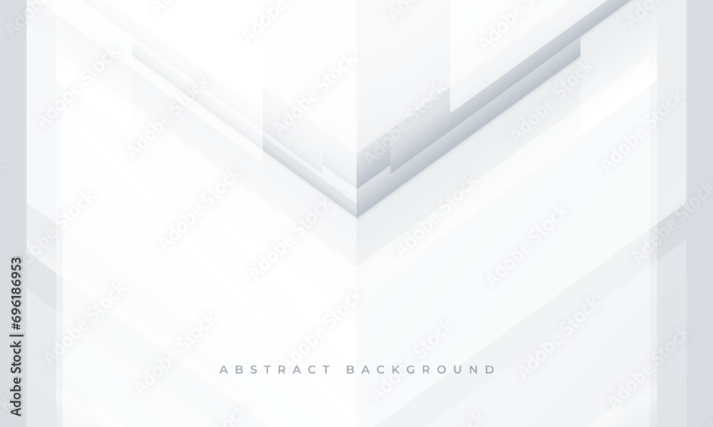 Poster abstract futuristic technology background with white and grey geometric 3d arrows. vector illustrati