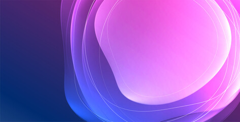 Colorful transparent flowing fluid shapes with glow effect geometric background. Wavy lines round forms. Vector illustration For Wallpaper, Banner, Background, Card, Book Illustration, landing page