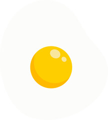 Cartoon Fried Egg Top View. Fresh cooked egg