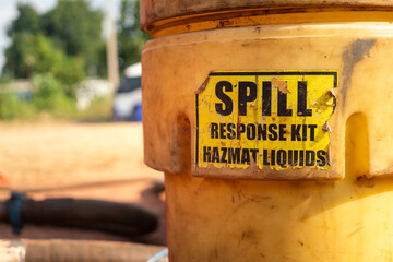 The spill kit container box, using to keep the equipment that using for cleaning the chemical or...