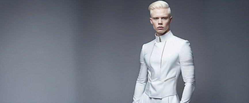 Modern Aesthetic: Albin Model in Futuristic Fashion. Generative AI