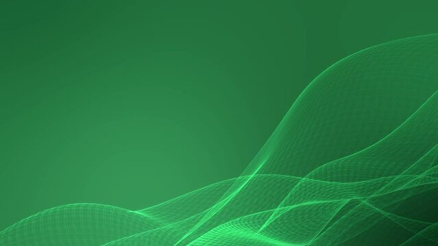 Green abstract background with moving grid. Animation of abstract bright background with free space . It can be use vertically and horizontally.