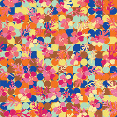 Hand drawn floral abstract seamless pattern