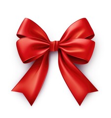 Fototapeta premium red bow on white background
