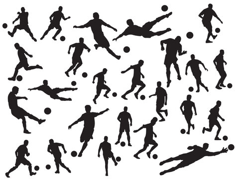 vector set of football (soccer) players
