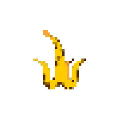 Obraz premium Banana peel Pixel art. 8 bit Old rotten banana peel.
