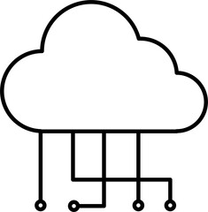 Cloud Computing Icon Startup Drawing Doodle Vector Illustration