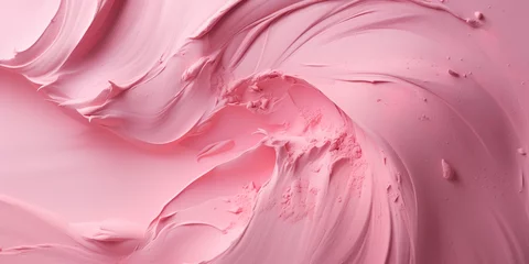Fotobehang fine pink cosmetic powder. makeup powder on pink background. The texture of the makeup powder is smooth and soft. generative AI © original logo