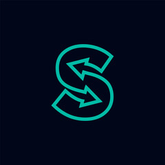 S Modern minimalist logo design vector 