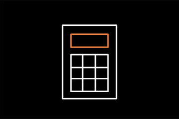 calculator illustration in dark style. Flat vector illustration.