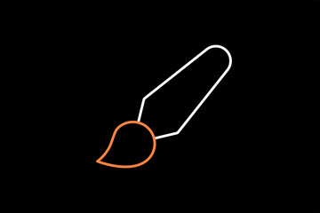 brush illustration in dark style. Flat vector illustration.