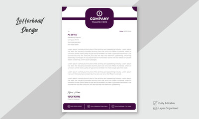 Clean and professional modern creative letterhead design, business proposal letter.