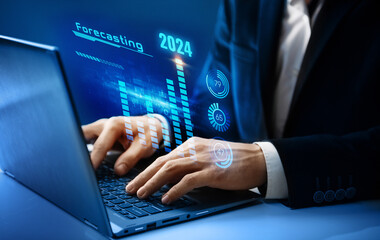 Obraz premium Business Forecasting and Analytics in 2024 concept