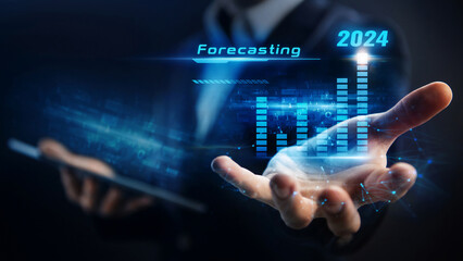 Business Forecasting and Analytics in 2024 concept - obrazy, fototapety, plakaty
