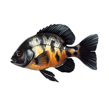 Oscar fish isolated on transparent background