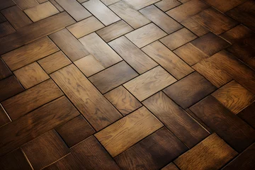 Deurstickers wooden parquet floor texture background © sam