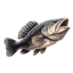 Fototapeta premium Grouper fish isolated on transparent background