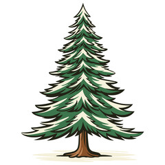 Obraz premium Christmas tree illustration, isolated on transparent background.