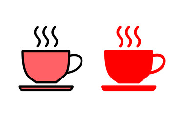coffee cup icon set illustration. cup a coffee sign and symbol
