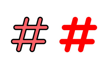 Obraz premium Hashtag icon set illustration. hashtag sign and symbol