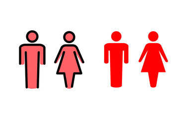 Man and woman icon set illustration. male and female sign and symbol. Girls and boys