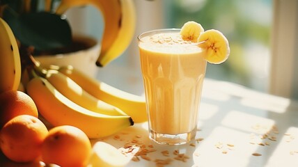 Banana smoothie with fruit
