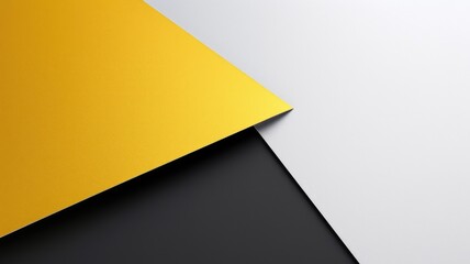 Background of three colors modern design, black, white and yellow. 3D illustration of exuberant. generative AI - obrazy, fototapety, plakaty