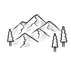 hills handdrawn illustration
