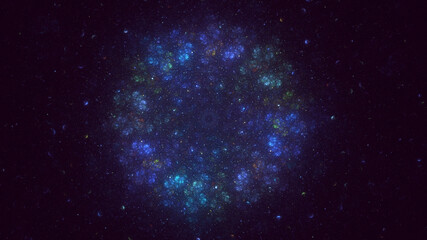 3D manual rendering abstract round hole light background