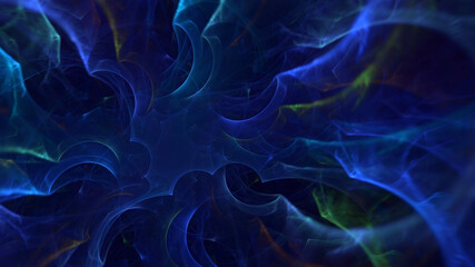 3D rendering abstract blue fractal light background