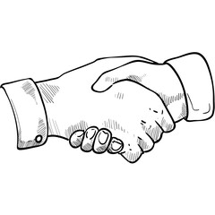 shake hands handdrawn illustration