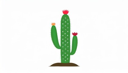 Cactus flat art . AI generation.