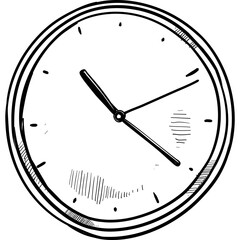 wall clock handdrawn illustration